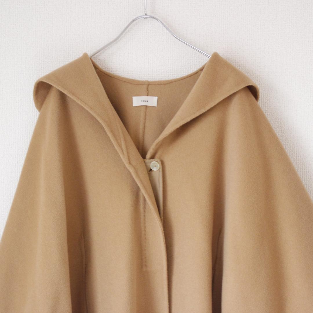 IENA ダブルフェイスポンチョ Fサイズ ベージュ フーディー 22AW
