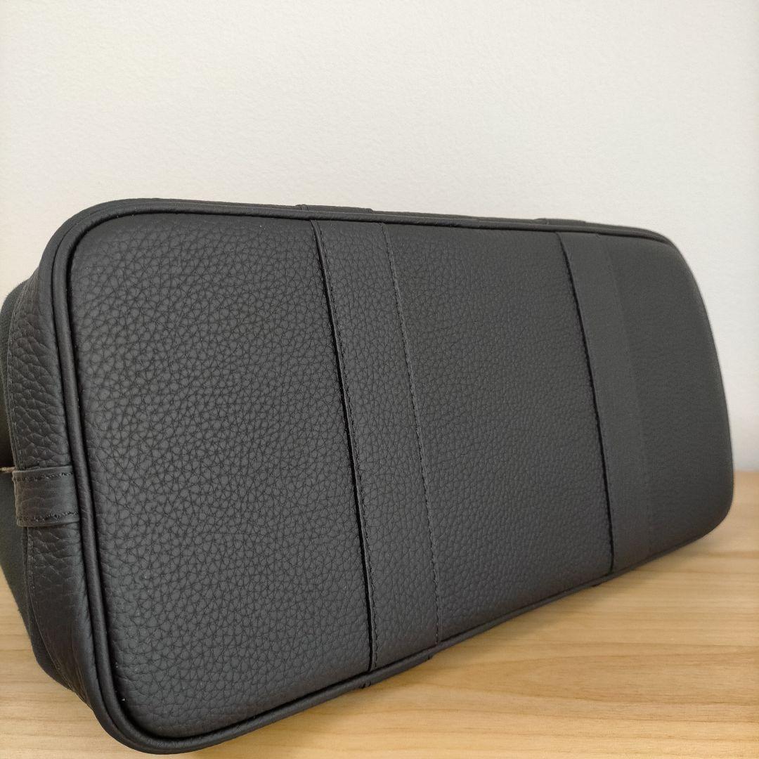 【トトロ】訳あり 高級 本革＊キャンバス トートバッグ L