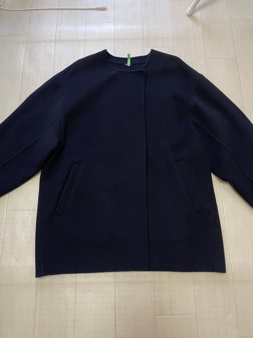 SLOBE IENA HAMILTON ダブルフェイス ウールコート ネイビー