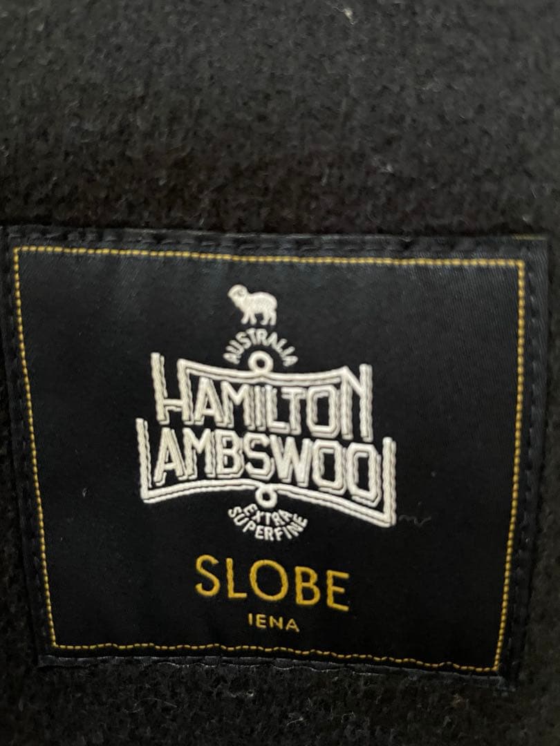 SLOBE IENA HAMILTON ダブルフェイス ウールコート ネイビー