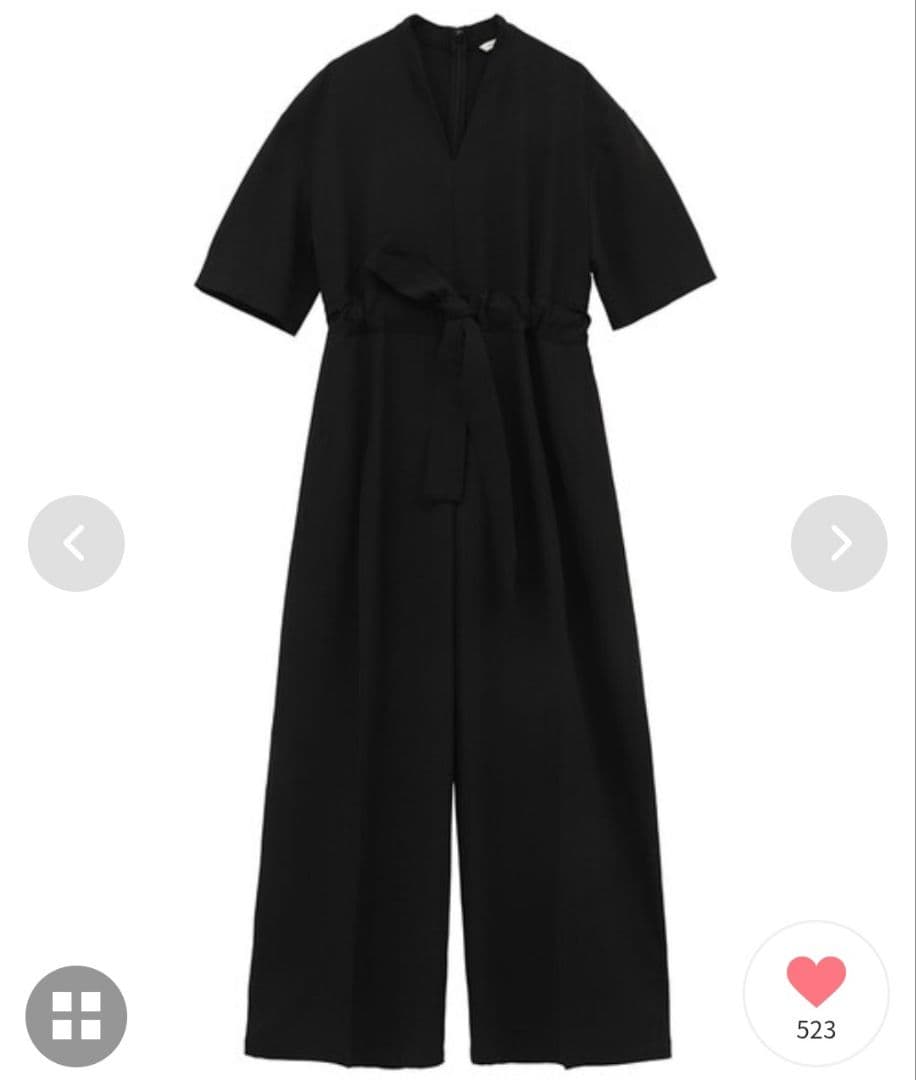 【美品】CLANE クラネ スタンドカラールーズオールインワン ブラック1