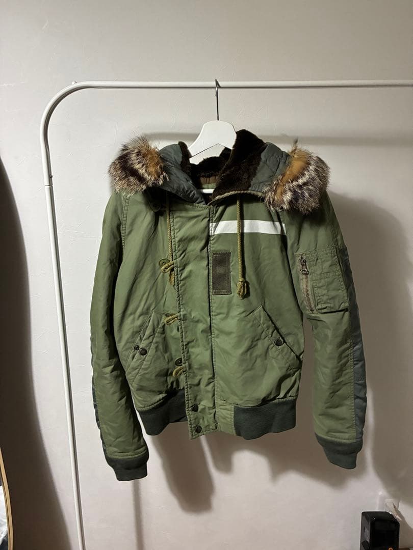 HELMUT LANG MA-1 N-2B ペンキ ペイント ファージャケット