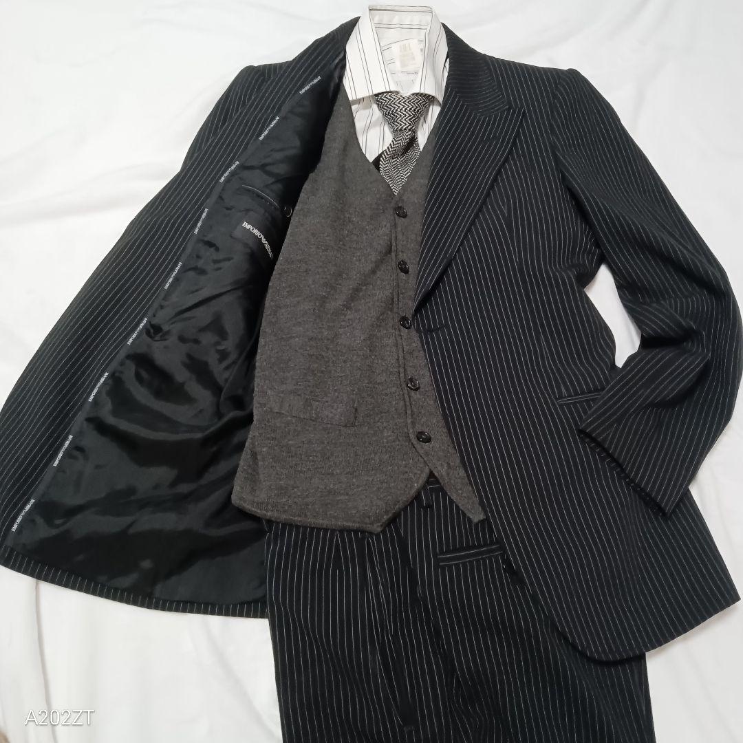 【美品美タグ】EMPORIO ARMANI ストライプ スーツセット 50 L