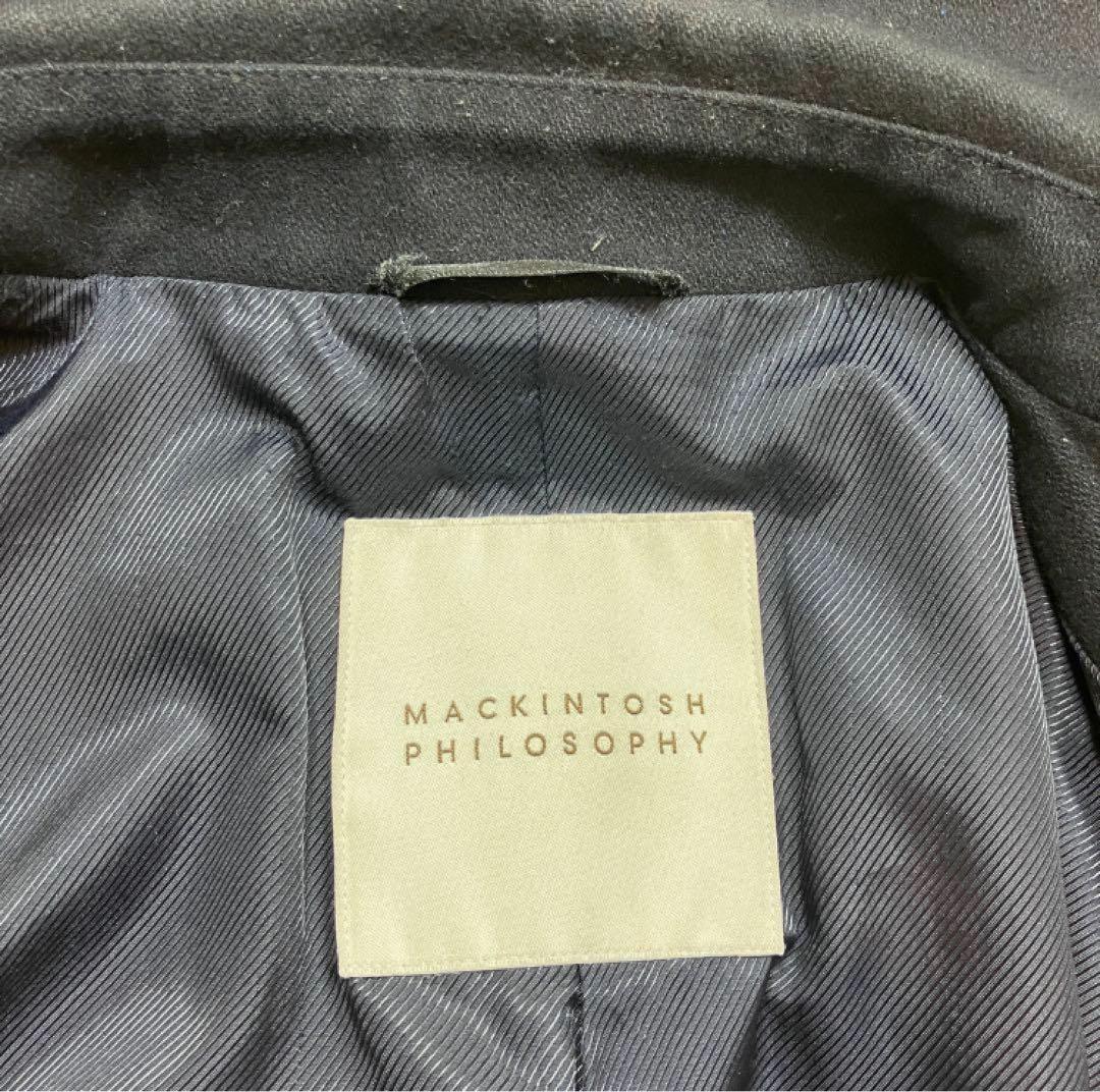 極美品 マッキントッシュフィロソフィー ウールコート ネイビー Lサイズ相当