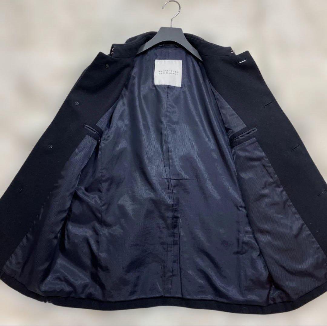 極美品 マッキントッシュフィロソフィー ウールコート ネイビー Lサイズ相当