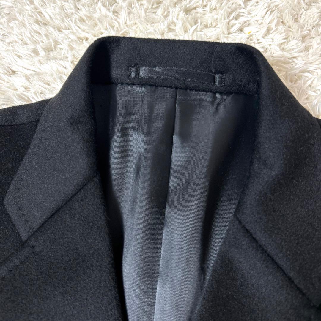 【未使用品】カシミヤ100% ロングチェスターコート ブラック 比翼 Mサイズ