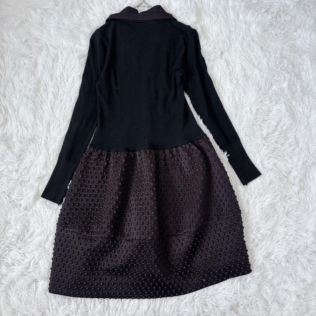 Esensation エイココンドウ 異素材ドッキングワンピース ポコポコ素材