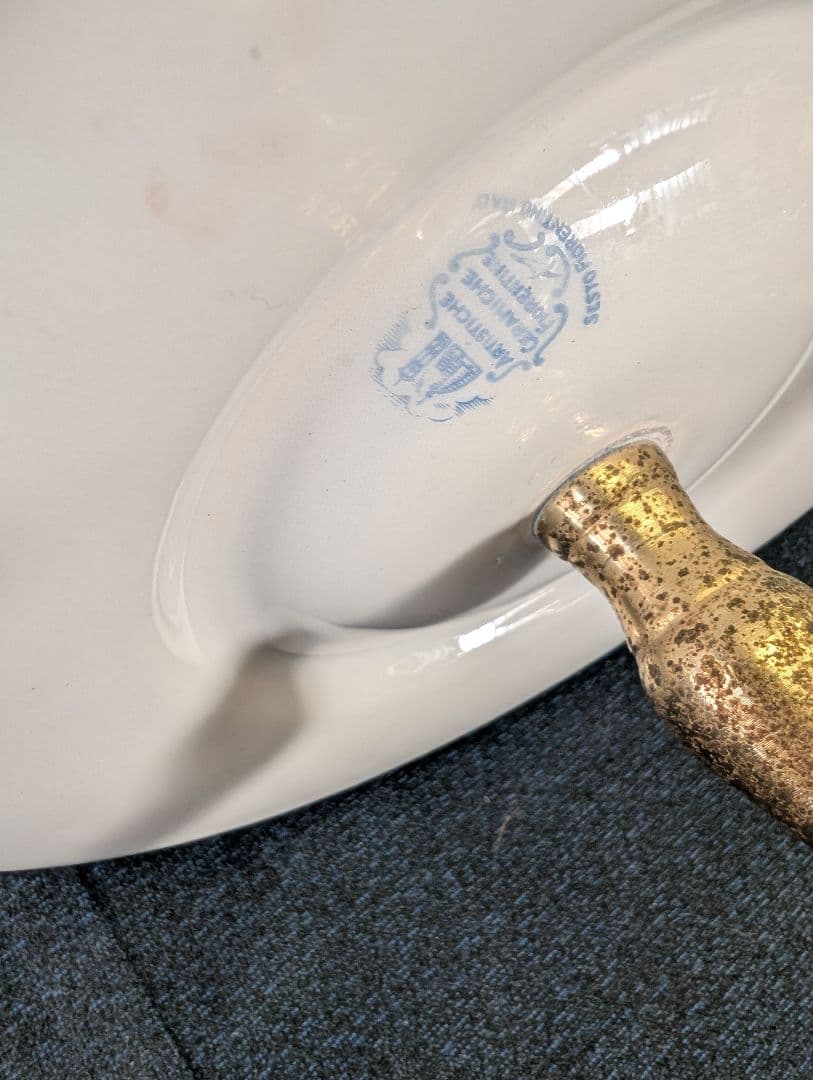 kazue　イタリー製　ヴィンテージ　スタンド式　灰皿　 花柄　ロココ調