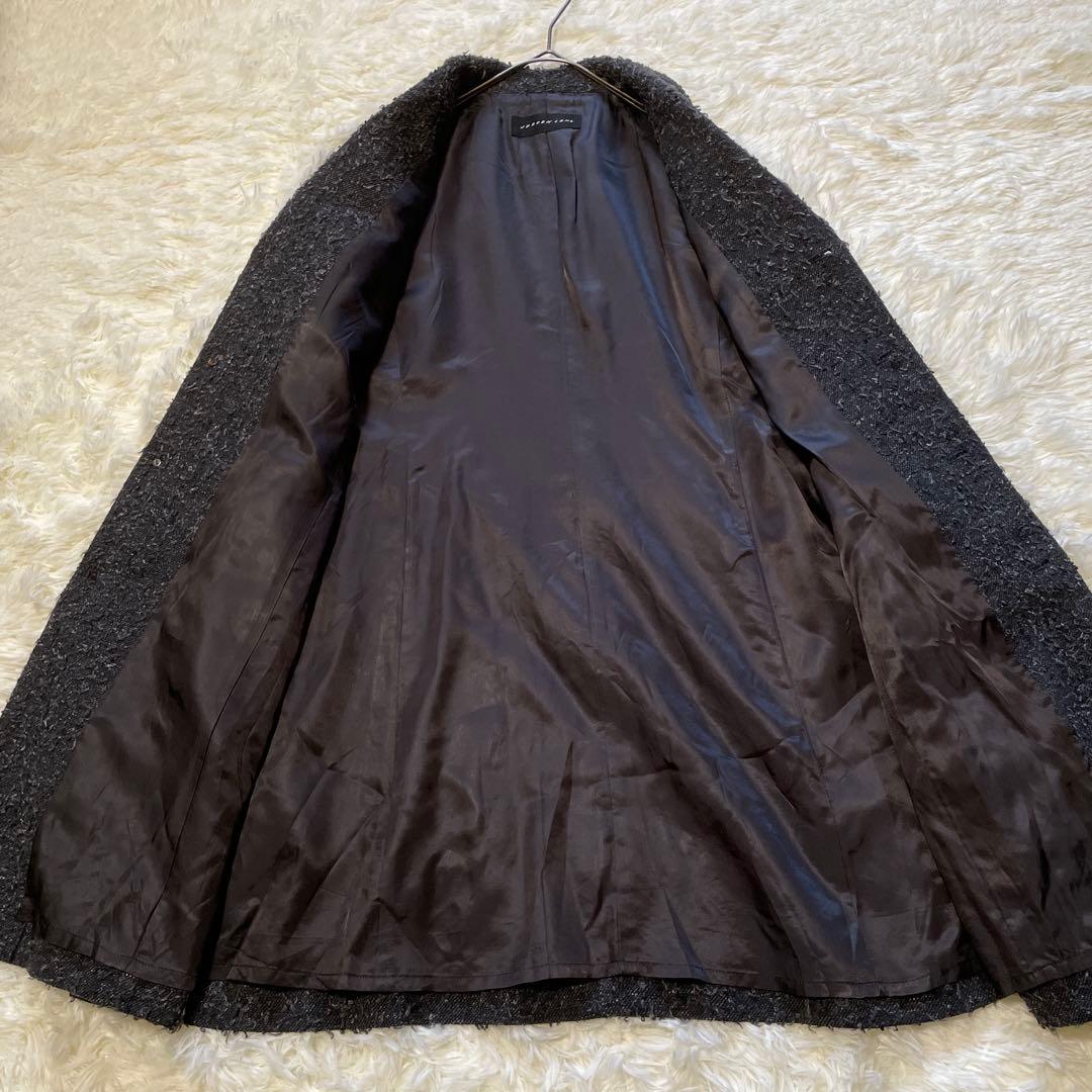 美品//ヨーガンレール ツイード ウールリネン チェスターコート 2WAYＬ