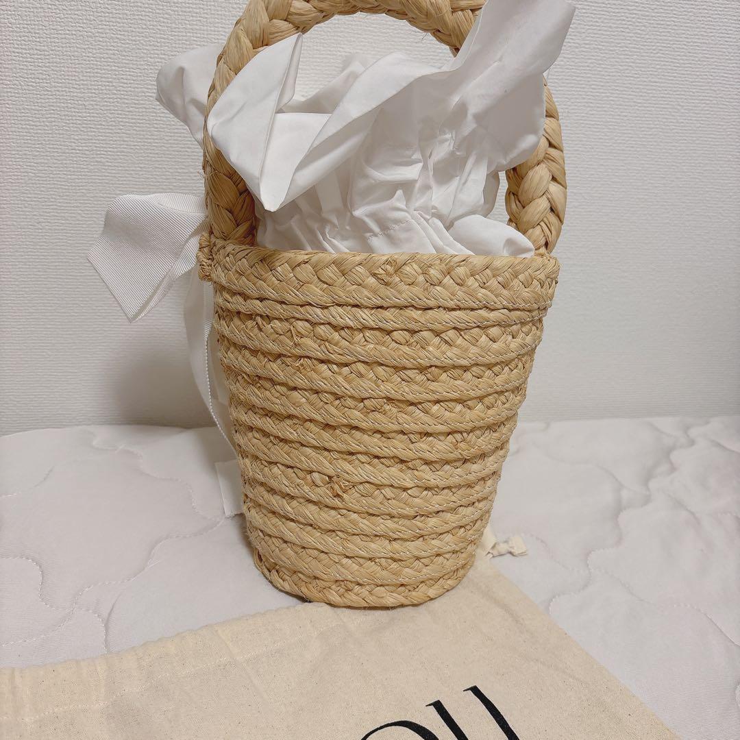 【美品】PATOU カゴバック 白 ラフィアバゲットバック