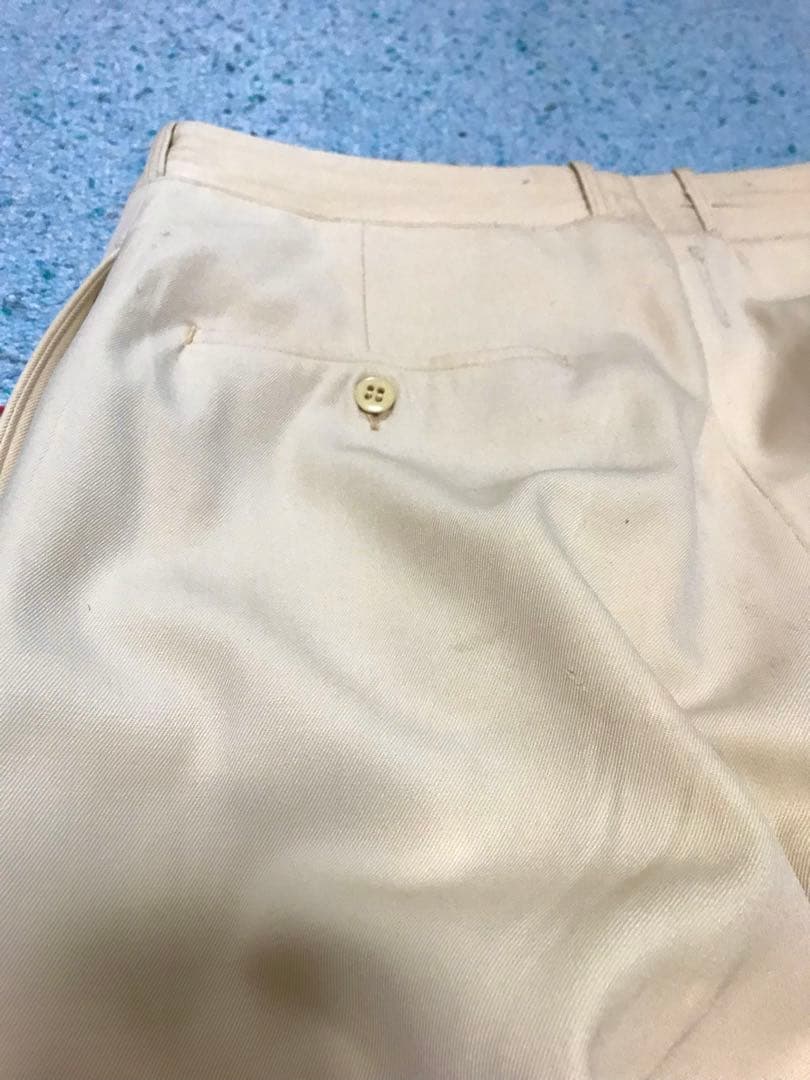 50s レーヨン ギャバジン スラックス レモンイエロー レア 2タック 着画有