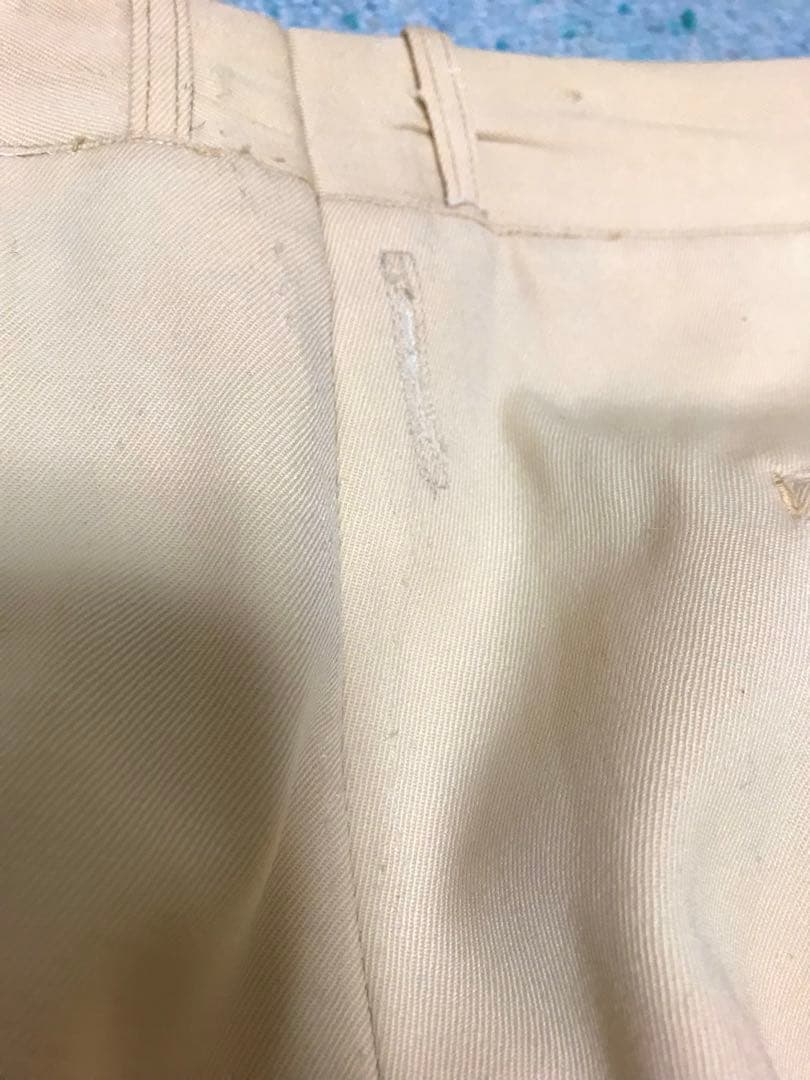 50s レーヨン ギャバジン スラックス レモンイエロー レア 2タック 着画有