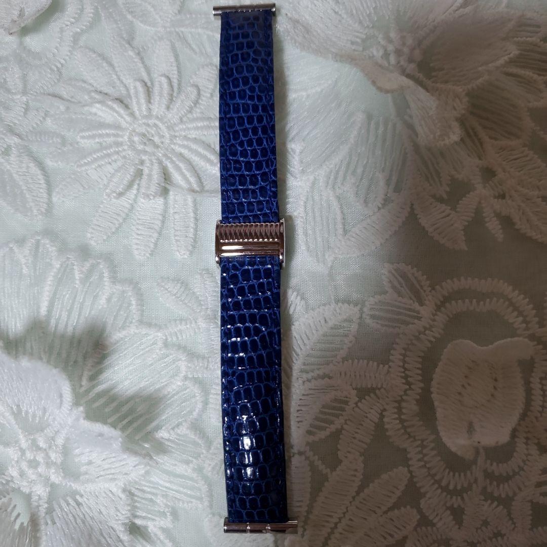 ブシュロンリフレ　S 　レザーベルト　ブルー/金具シルバー