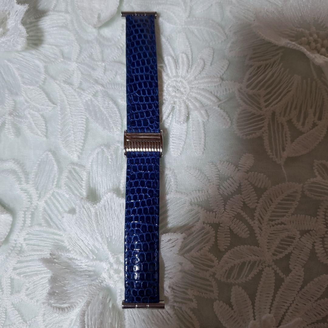 ブシュロンリフレ　S 　レザーベルト　ブルー/金具シルバー