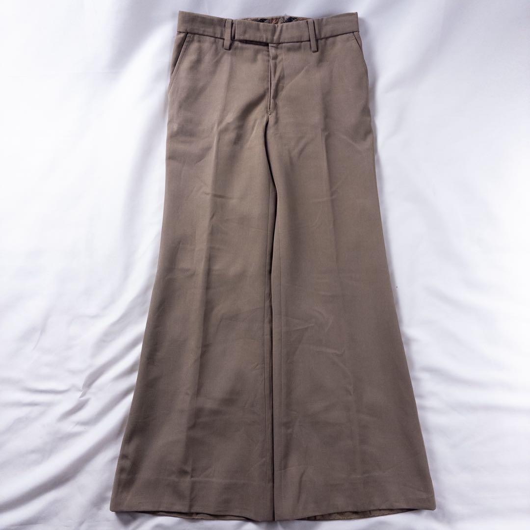 ビンテージ古着70s ノータック レトロ ZIPP ベルボトム フレアスラックス