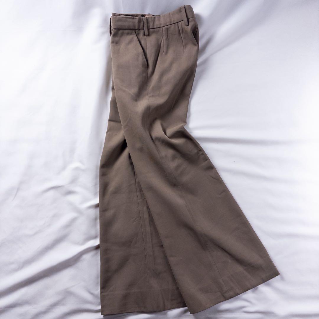 ビンテージ古着70s ノータック レトロ ZIPP ベルボトム フレアスラックス