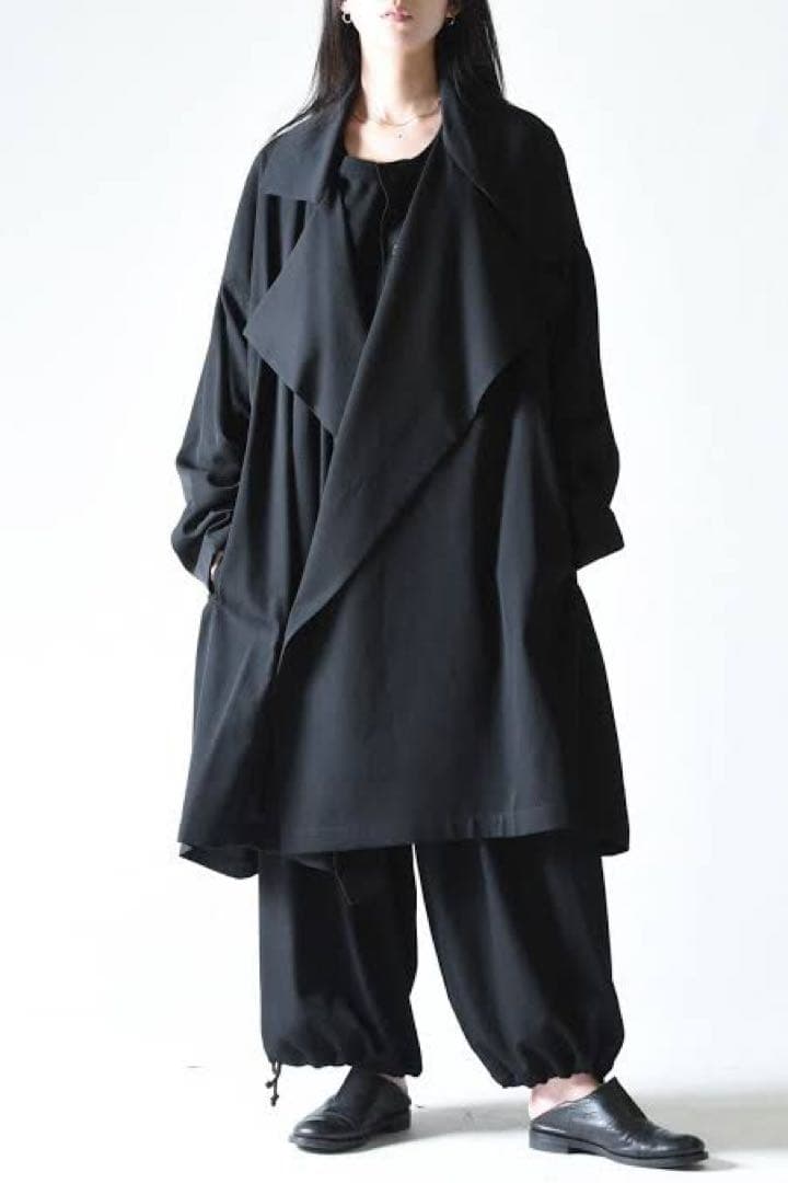 Yohji Yamamoto POUR HOMMEシワギャバコートテロテロコート