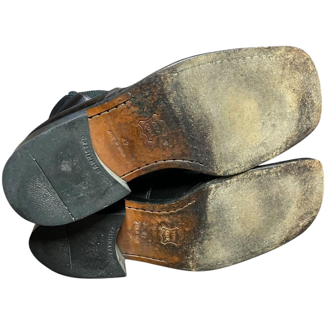 アルフレッドバニスター 42 スクエアトゥ サイドゴアブーツ 黒