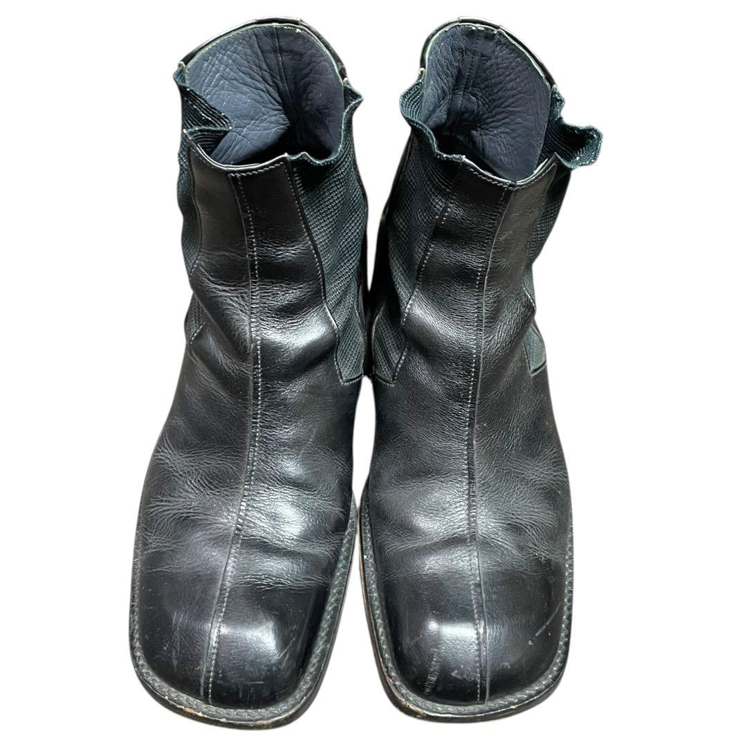 アルフレッドバニスター 42 スクエアトゥ サイドゴアブーツ 黒