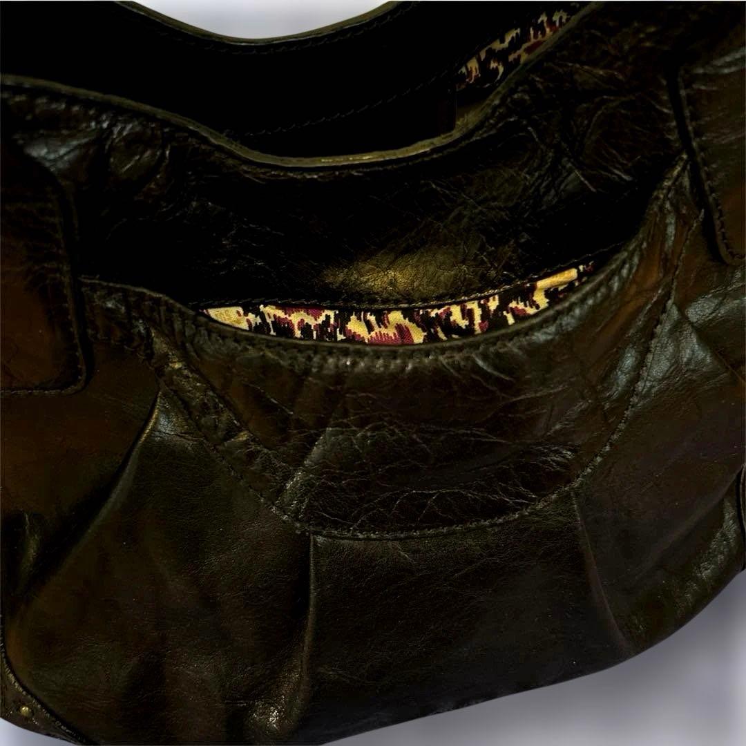 ANNA SUI アナスイ　本革レザー　フリンジ　スタッズ　蝶　ブラック　y2k