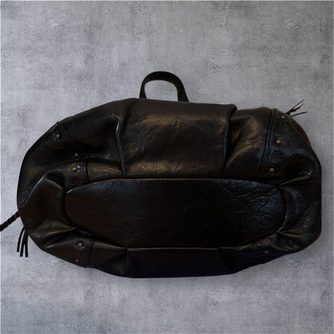 ANNA SUI アナスイ　本革レザー　フリンジ　スタッズ　蝶　ブラック　y2k