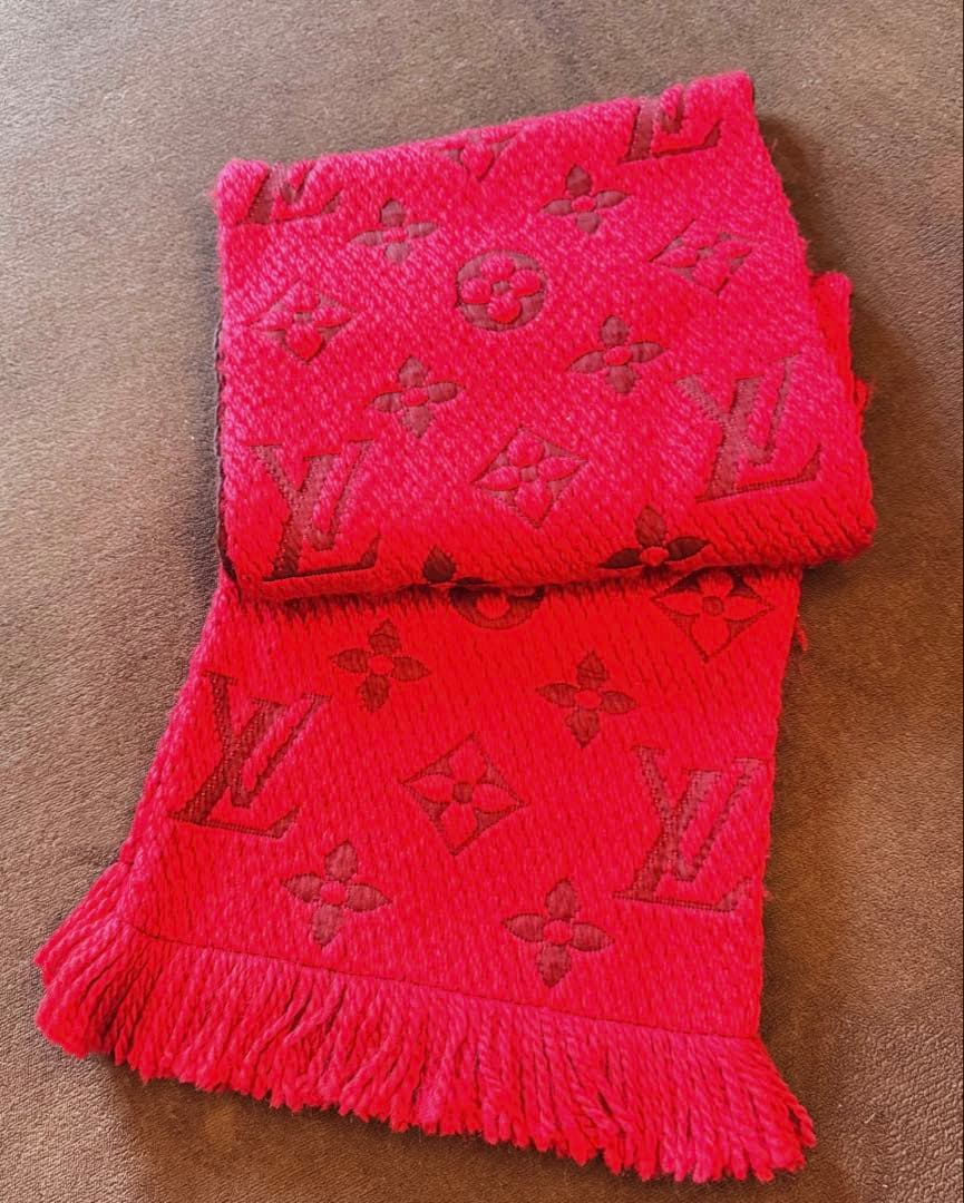 Louis Vuitton 赤 マフラー ウール