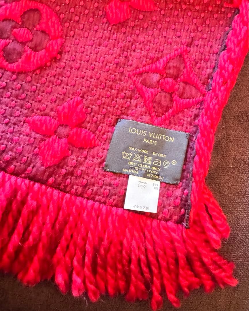 Louis Vuitton 赤 マフラー ウール