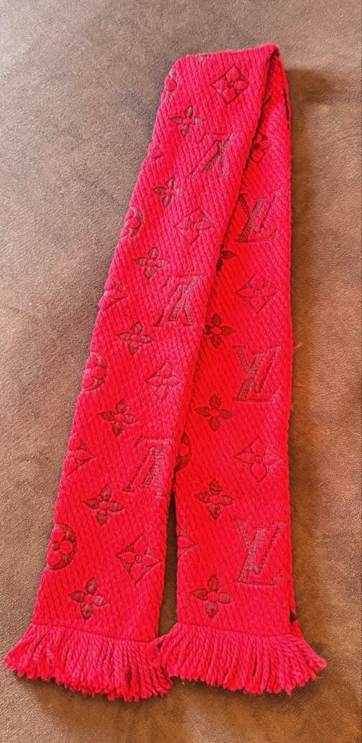 Louis Vuitton 赤 マフラー ウール