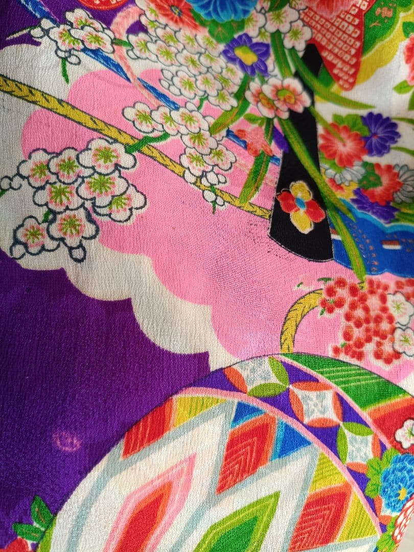 アンティーク紫ピンクの着物単品