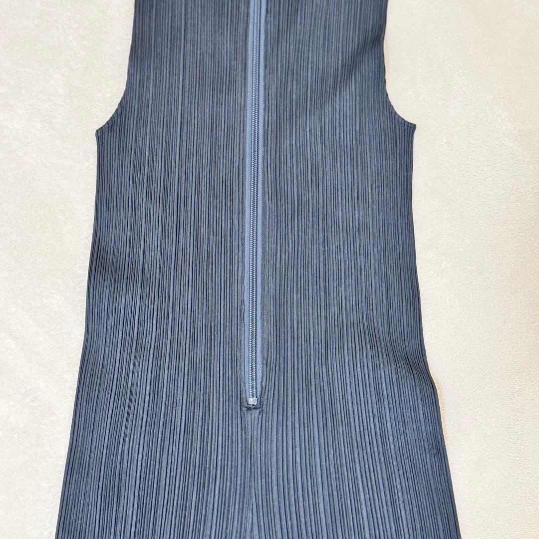 極美品✨PLEATS PLEASE オールインワン　ネイビー　ジップ　Mサイズ