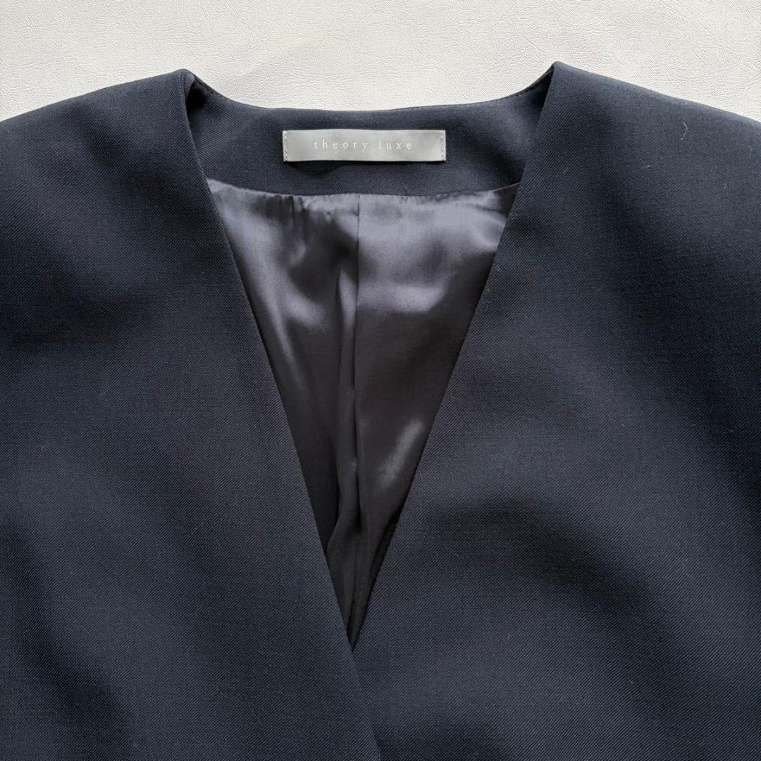 【セオリーリュクス】ノーカラージャケット　BRITTA VIMONT ネイビー