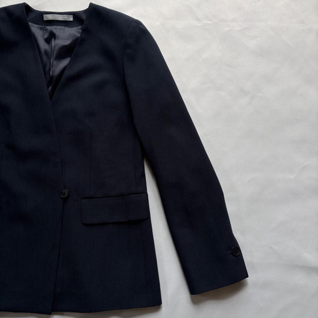 【セオリーリュクス】ノーカラージャケット　BRITTA VIMONT ネイビー