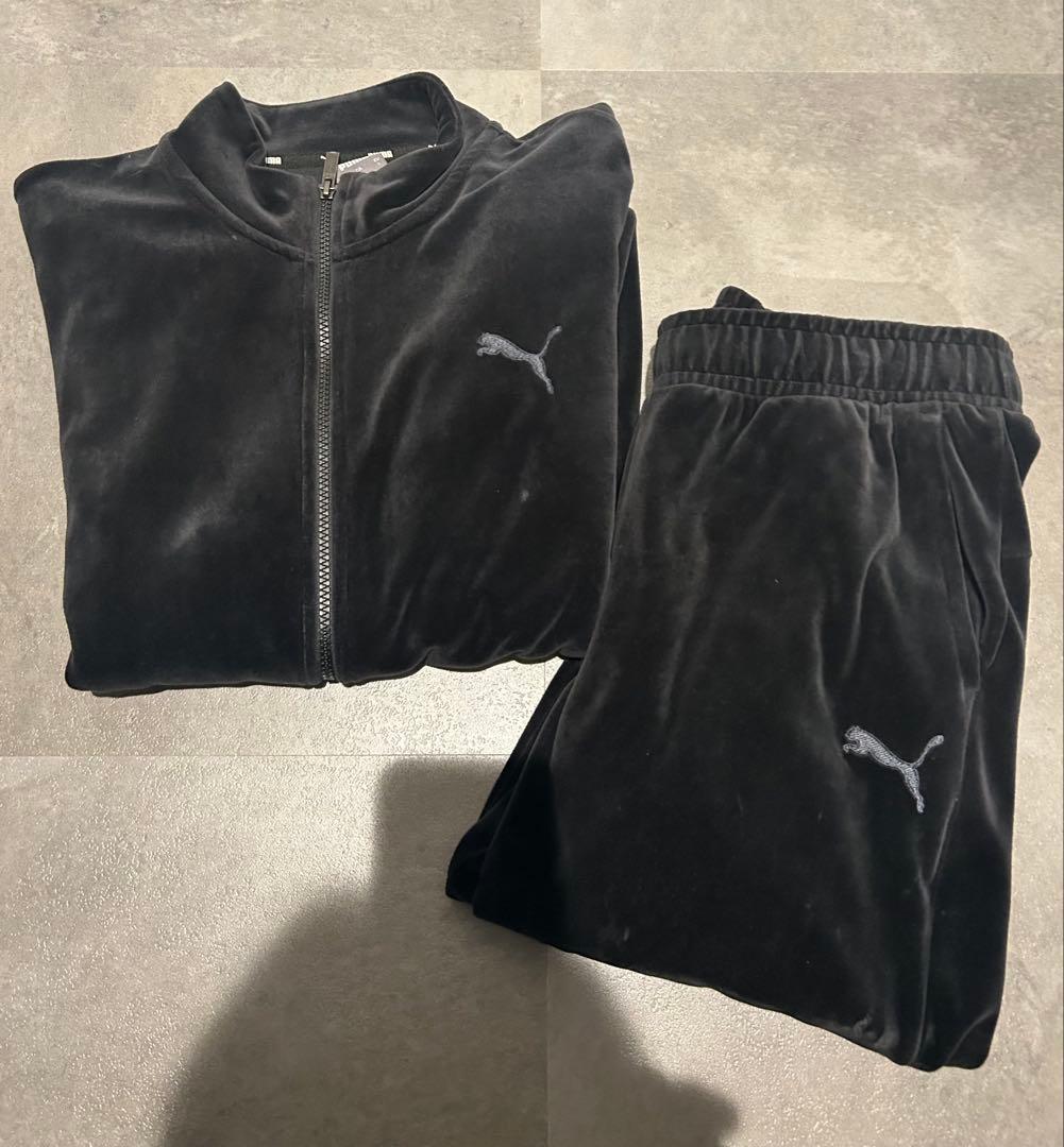 【セットアップ】PUMA ベロア ジャージ 黒