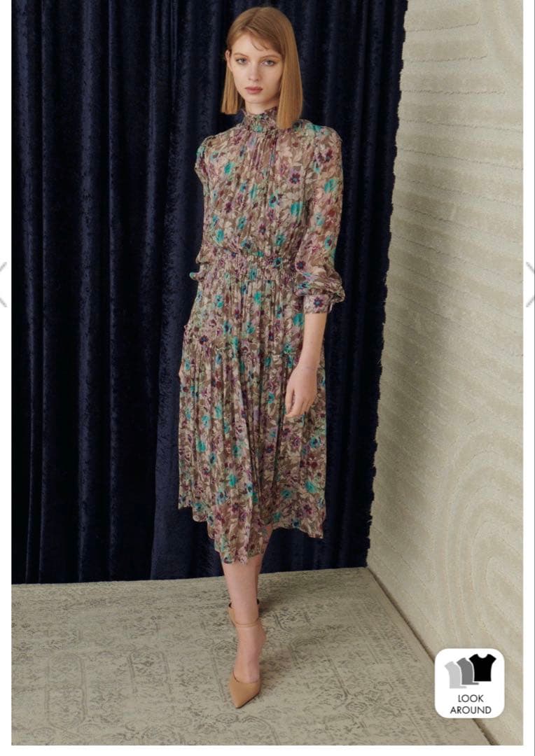 CORCOVADO 花柄シフォンワンピース