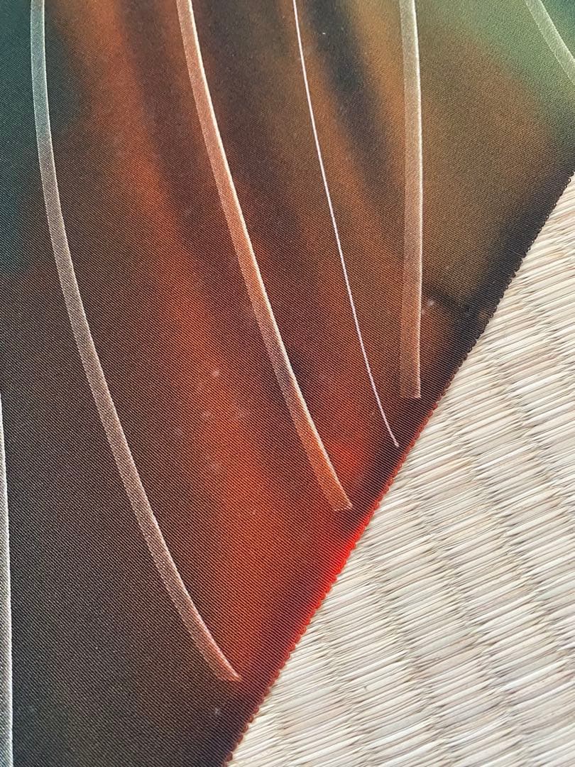 反物　丹後ちりめん　絹　正絹　茶　オレンジ　着物　未仕立て/i018