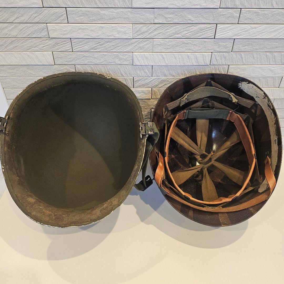 A168 アメリカ軍 ヘルメット錨刻印 鉄帽 M1 M2 海軍 海兵隊 米軍