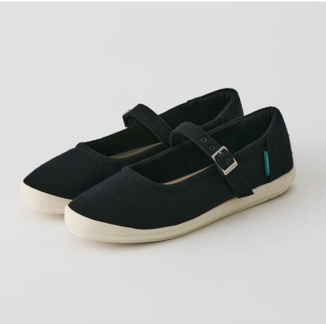 Le Mouton ルムトン スイート フラットシューズ ブラック 24cm