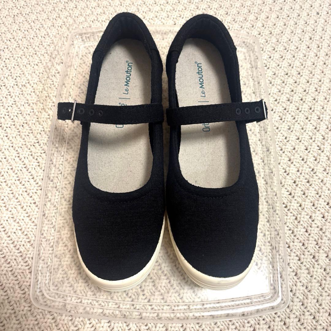 Le Mouton ルムトン スイート フラットシューズ ブラック 24cm