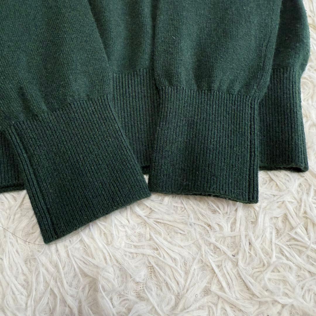 【マルボンゴルフ】美品 ポロシャツ グリーン ワッペン カシミヤ S レディース
