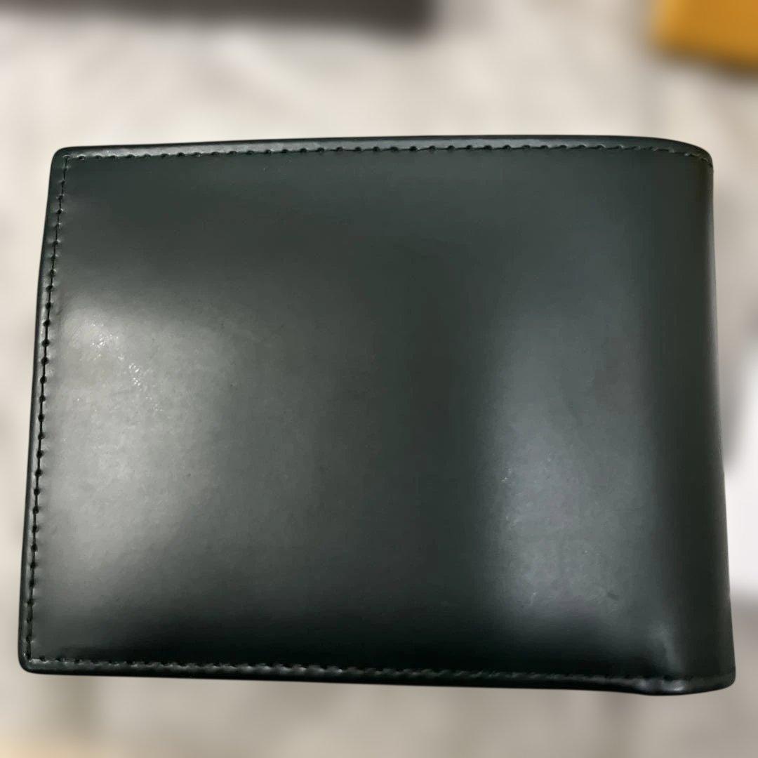 ETTINGER グリーン ブラック クロコ型押し　二つ折り財布　エッティンガー