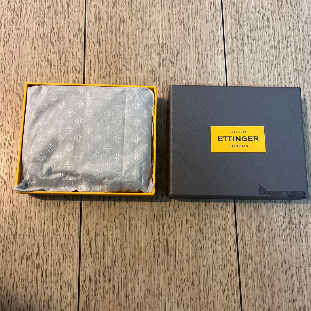 ETTINGER グリーン ブラック クロコ型押し　二つ折り財布　エッティンガー