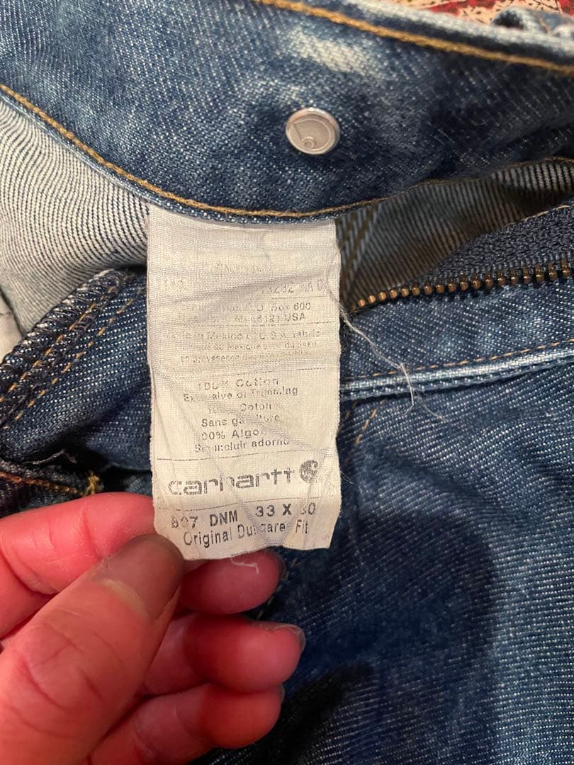 USA製 Carhartt B07 デニムペインターパンツ ダブルニー33×30