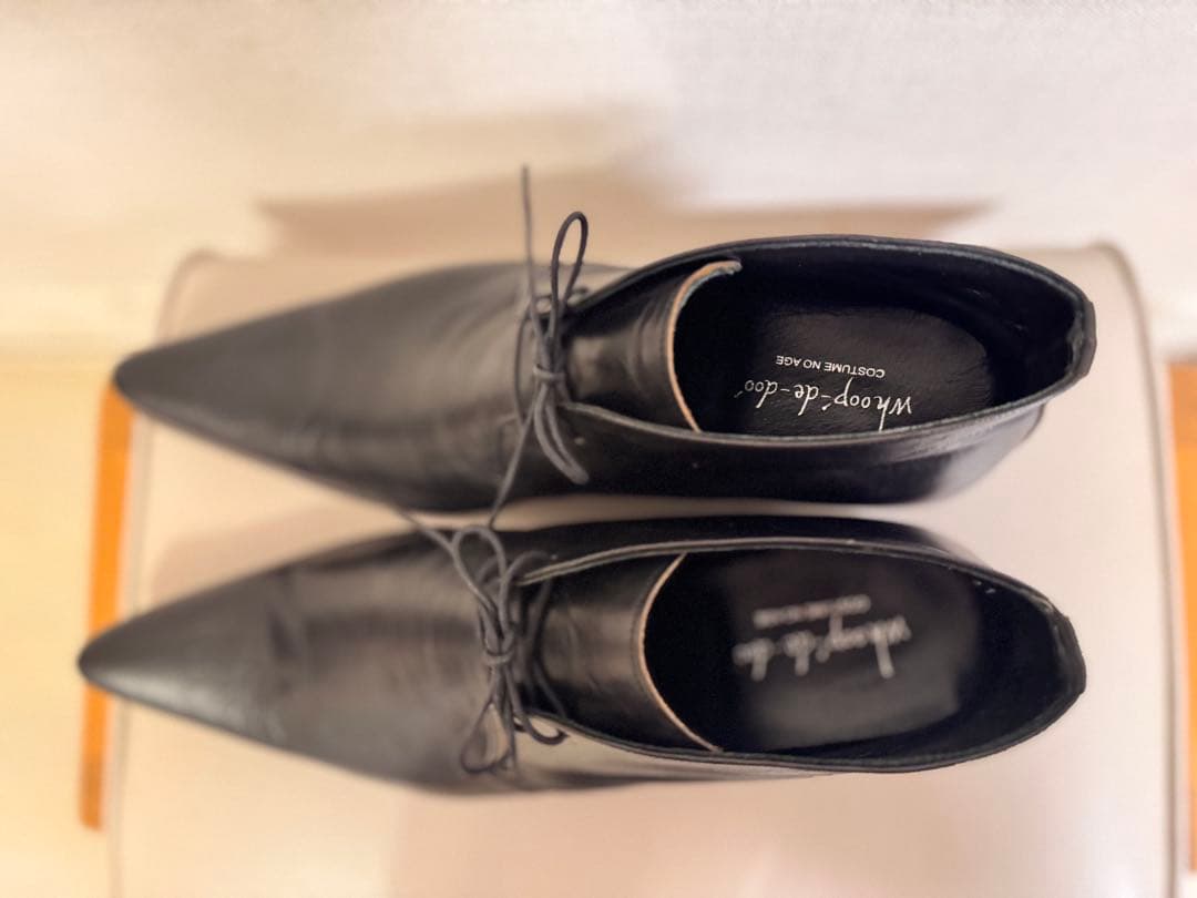 【美品】フープディドゥ ポインテッドトゥ シューズ 27㎝ ブラック