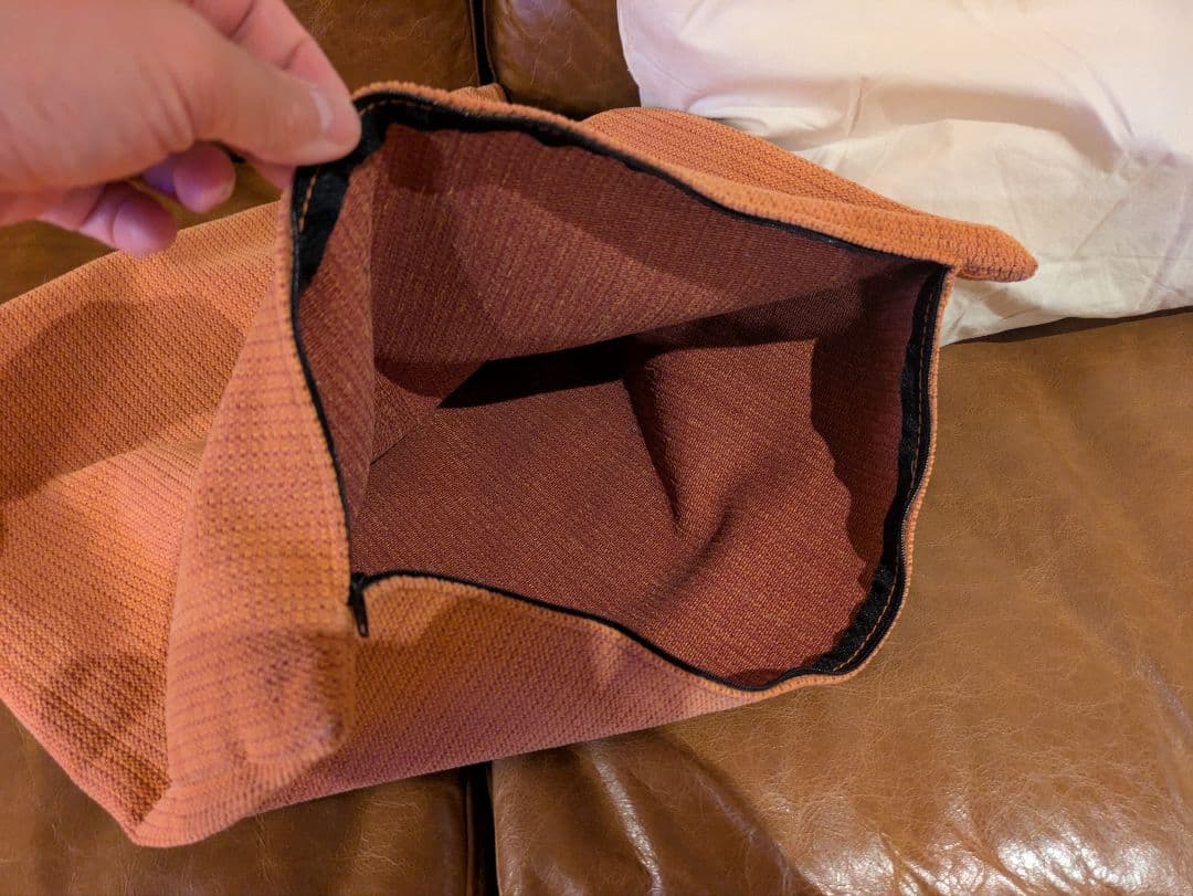 【セット販売】 NOYES　40×40　羽毛 クッション　２個　オレンジ