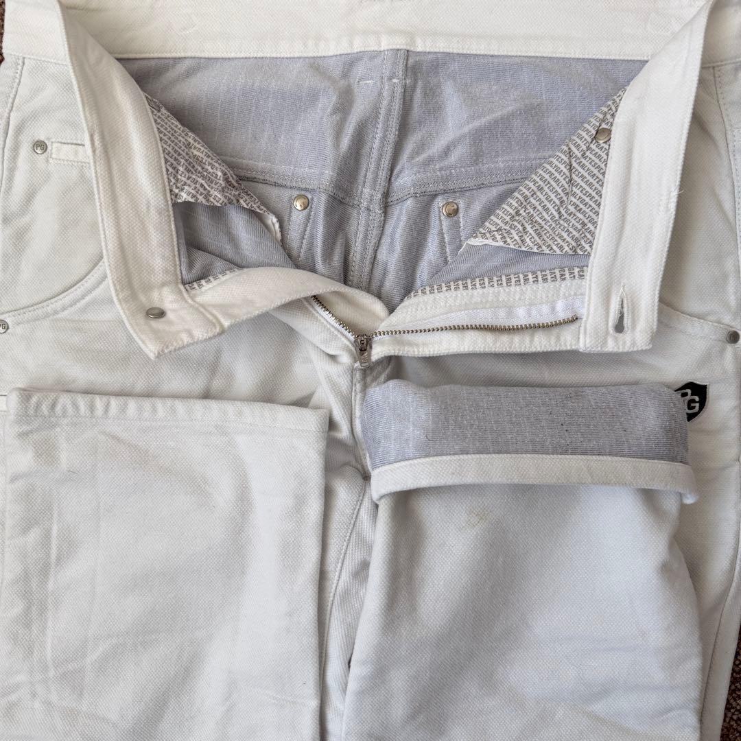 防寒　蓄熱　裏地付き　パーリーゲイツ　パンツ　L〜XL相当 白　暖パン　秋冬　5