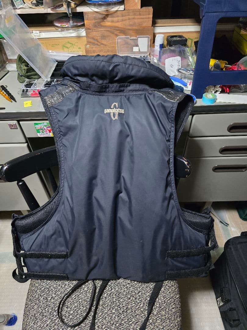 がまかつ フィッシングベスト 黒