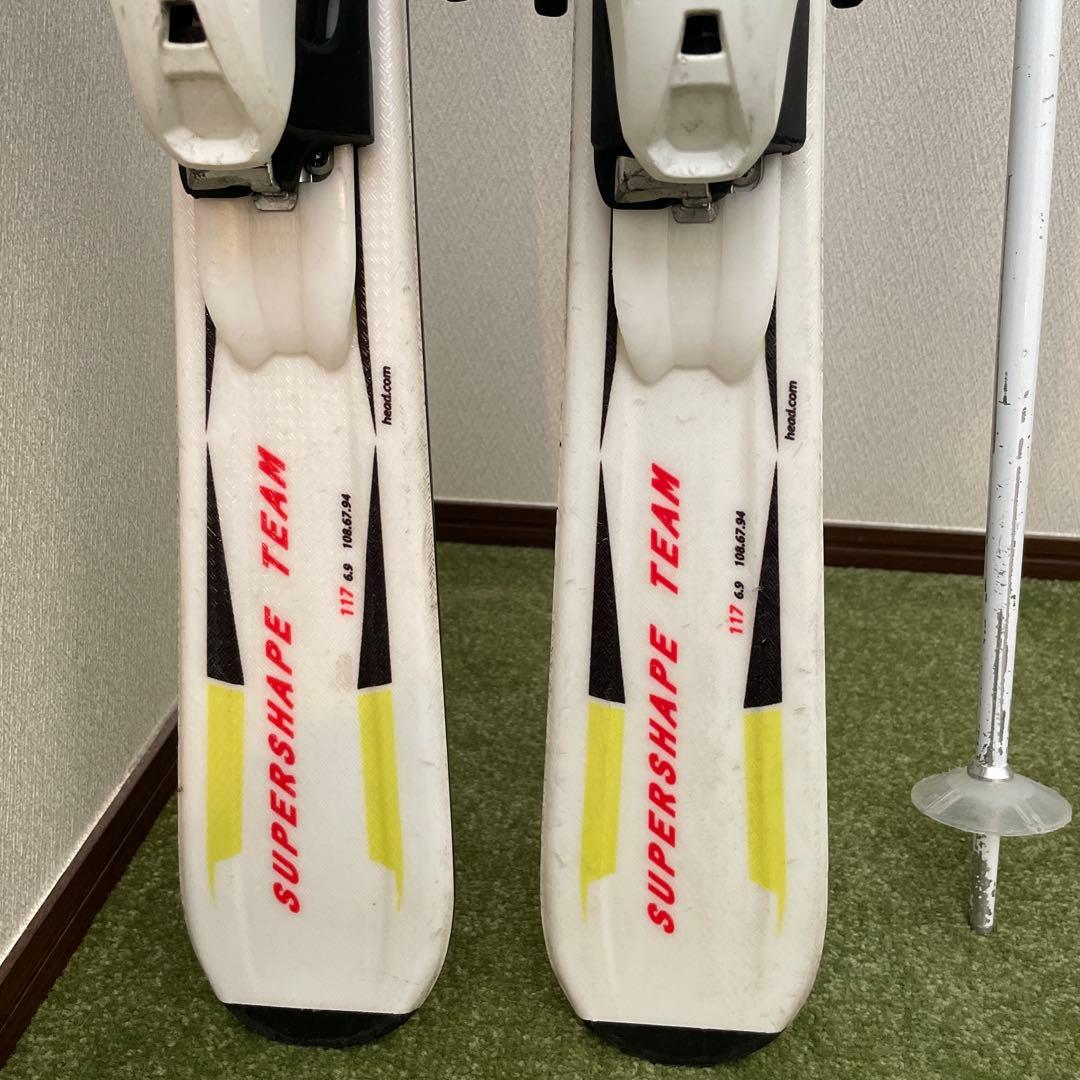 HEAD SUPERSHAPE TEAM ジュニアスキー 117cm セット