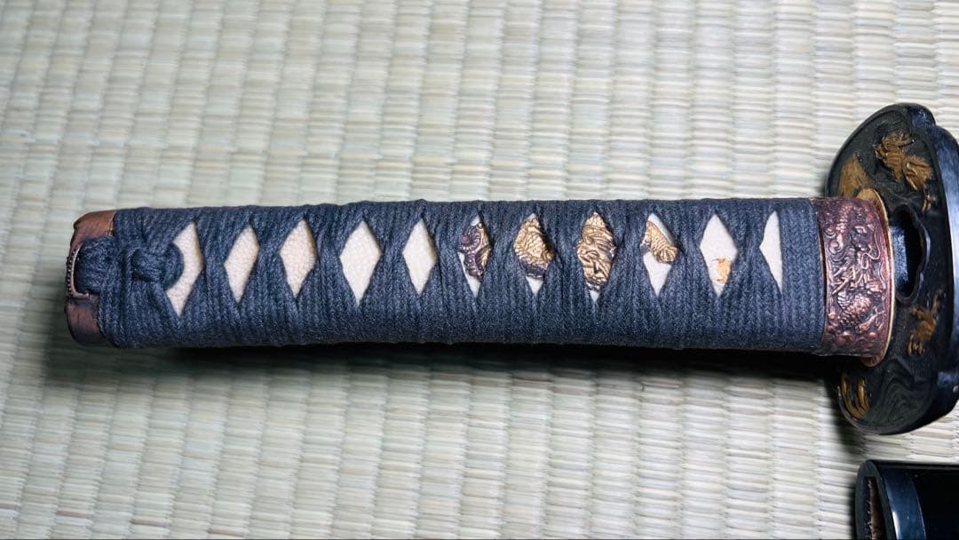 模造刀 大小2振りセット 螺鈿桜花 雲龍拵え 大切っ先 三本杉 250617-5