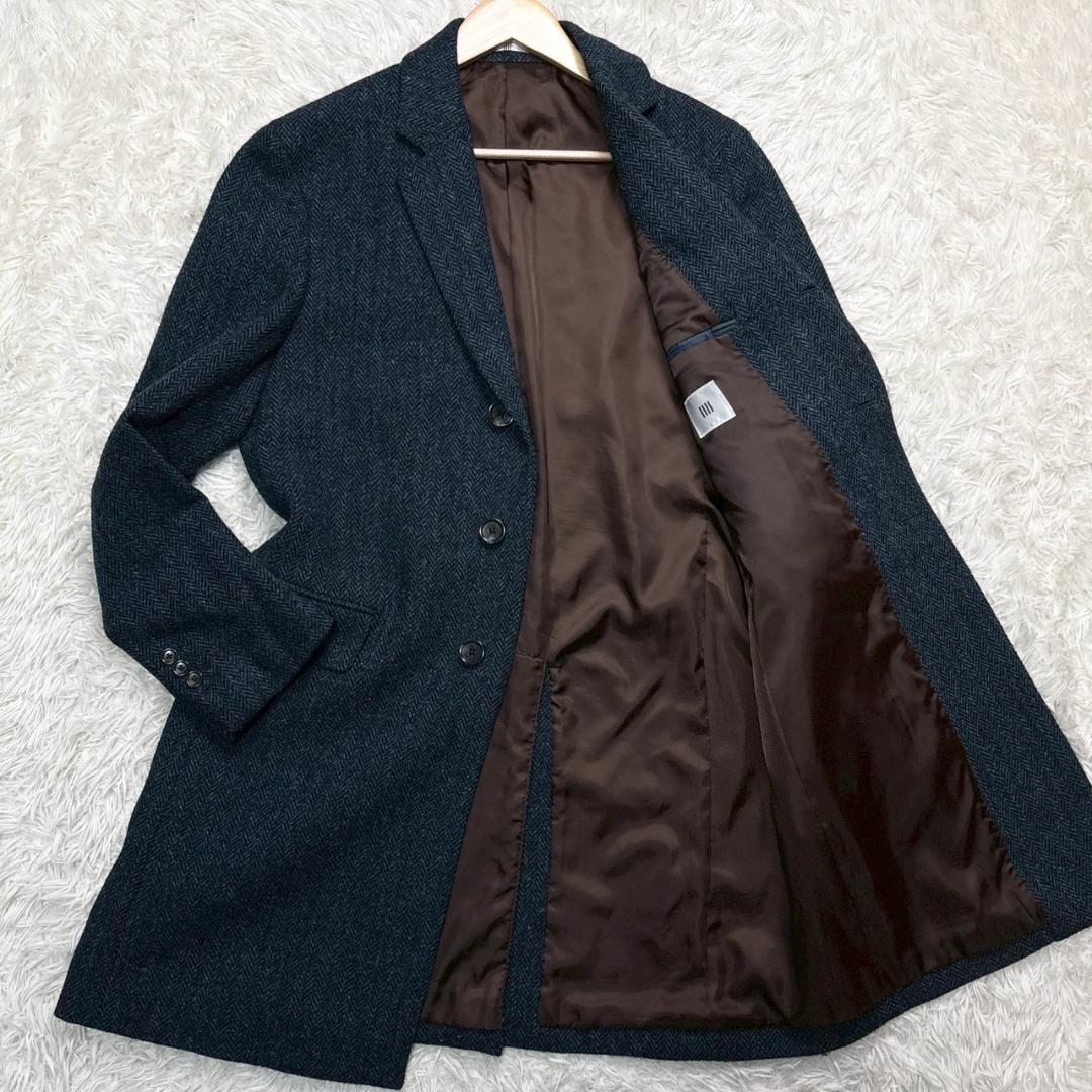 別注 Harris Tweed スーツセレクトヘリンボーン チェスターコートL