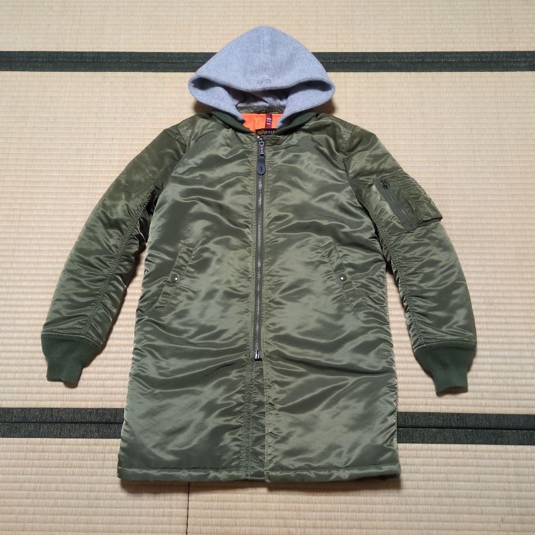 MA-1 ロングコート フード付き アルファインダストリー